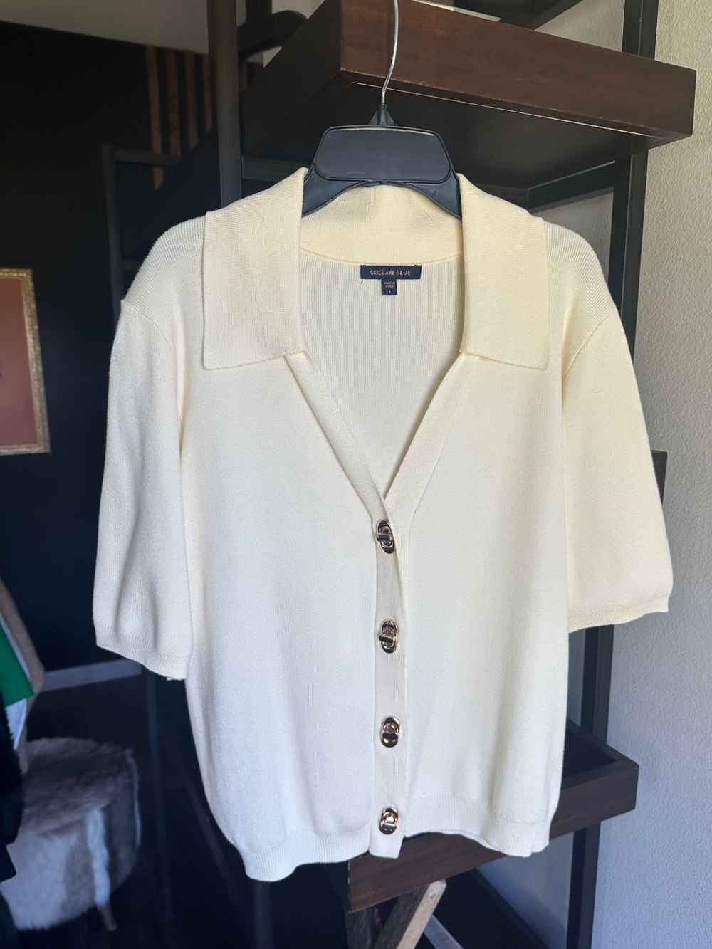 Skies Are Blue Short Sleeve Knit Cardigan Size L